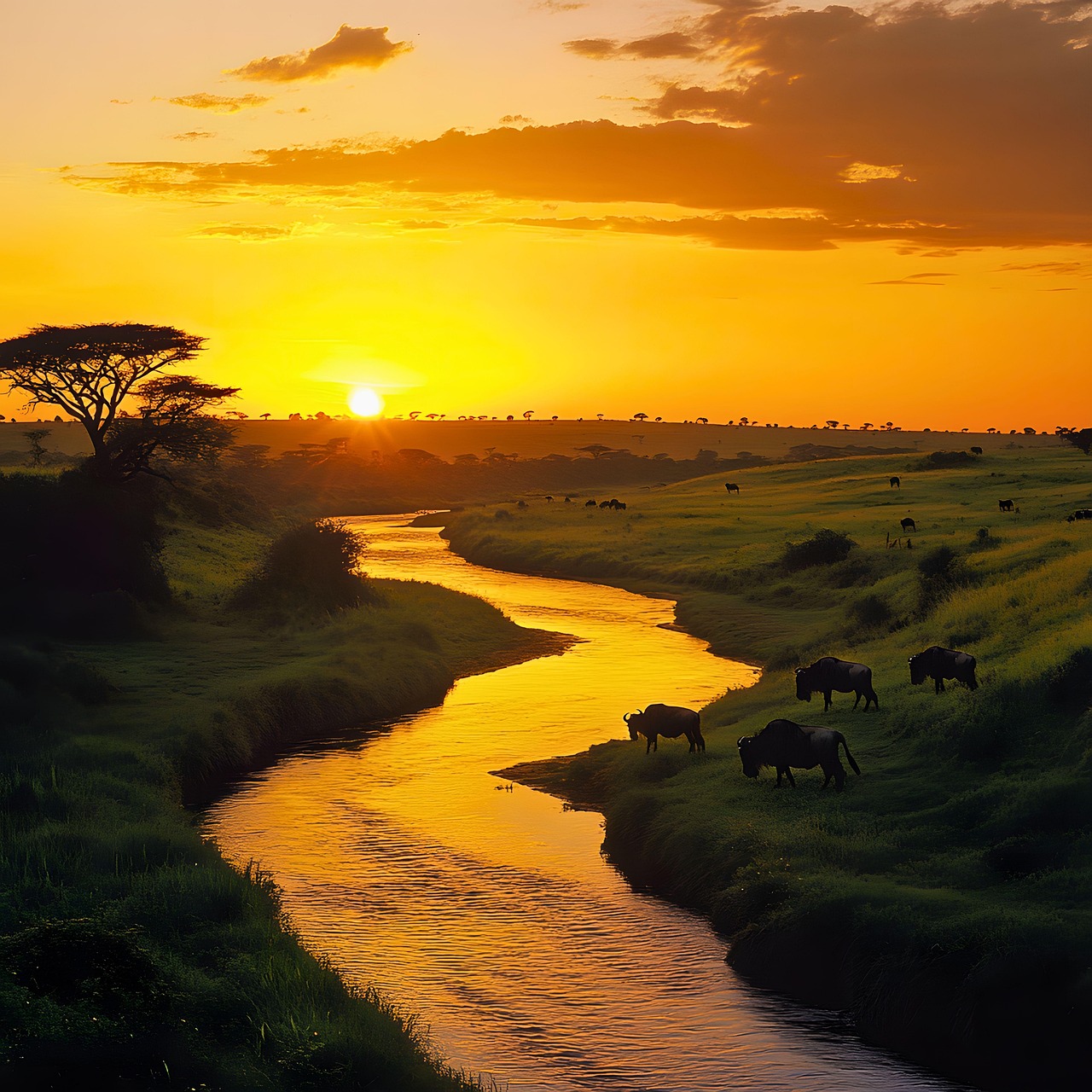 Serengeti at golden hour